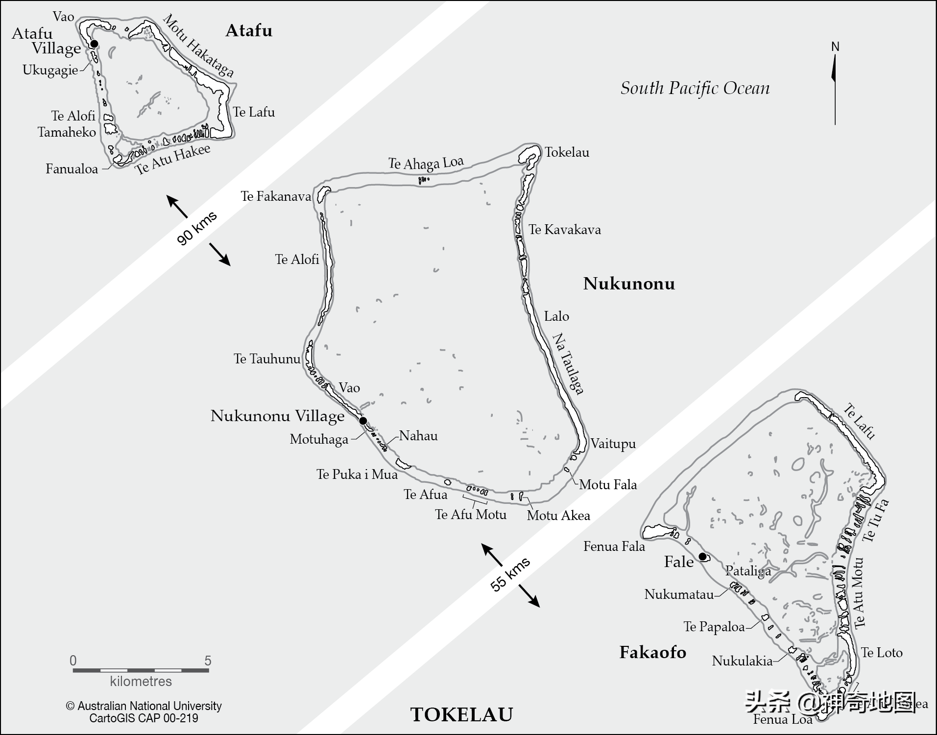 托克劳群岛地图图片