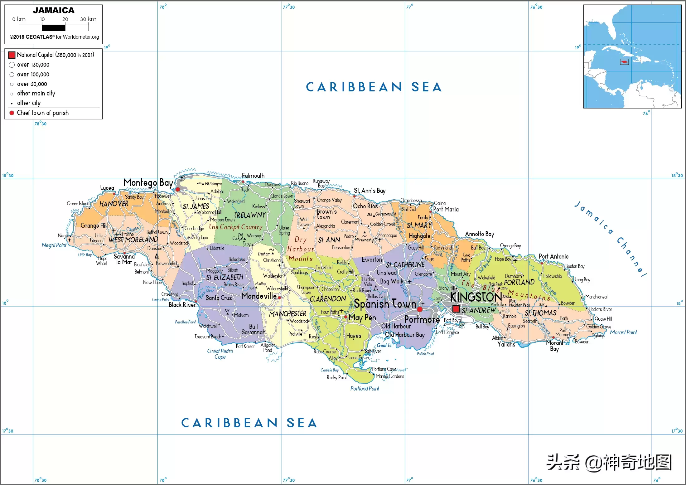 牙买加在哪个地方（牙买加地图位置）